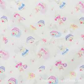 全棉双层纱布婴童数码印花蛋糕兔双层平布水洗女装宝宝家居服布料