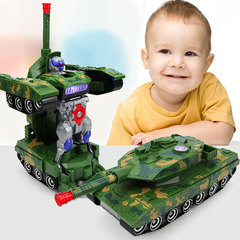 Popular Same Model Swivel Transforming Car Tank to Robot Military Style Electric Toy with Lights and Music Best Selling