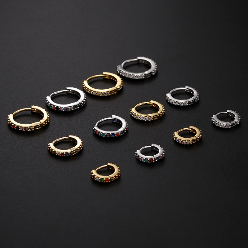 5g Weight Zircon Inlay Material Fashion Round Copper Inlay Zircon Nose Ring Nose Pin