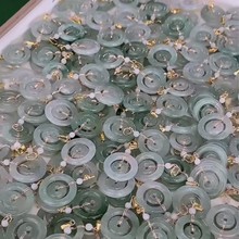 冰种翡翠子母平安扣23毫米左右源头工厂直销a货翡翠批发配件