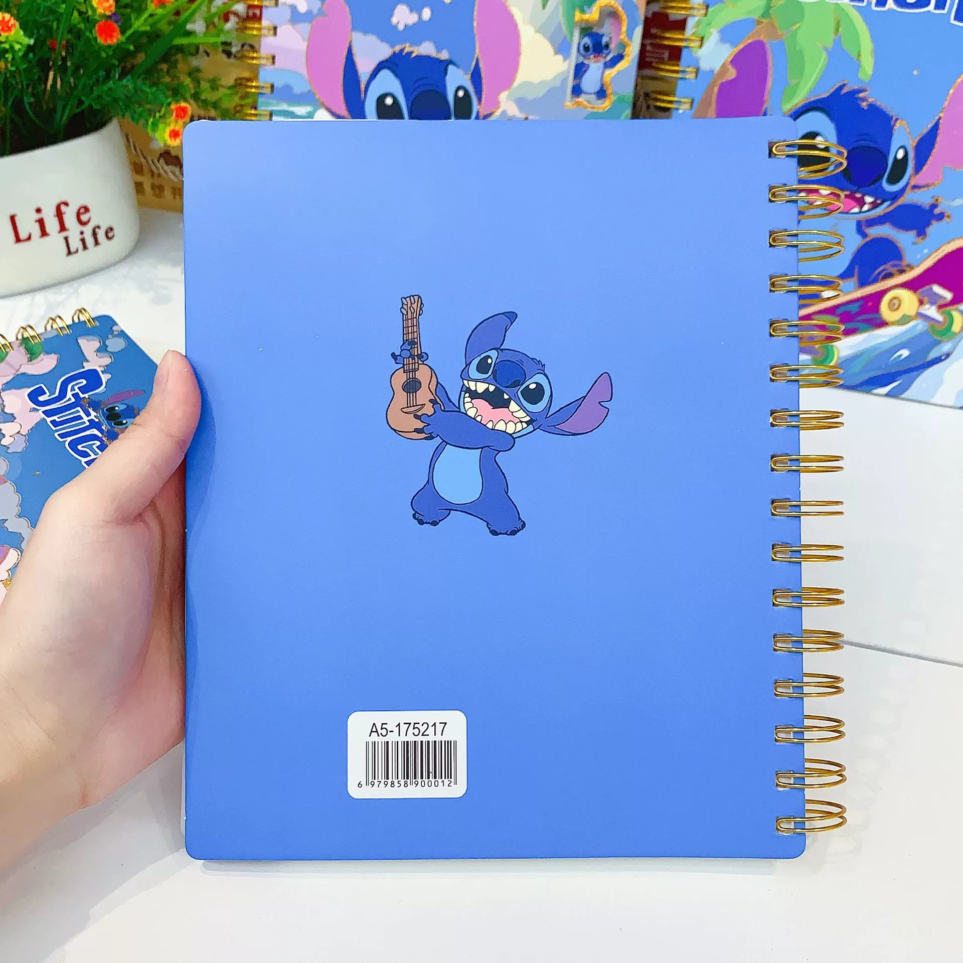 Stitch side-folding coil notebook cartoon animation notebook horizontal line color inner pages student ink-free A5 notebook