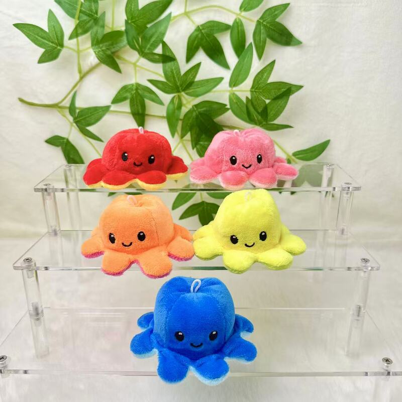 Internet Celebrity Double-Sided Little Octopus Cute Plush Doll Octopus Keychain Backpack Accessories Plush Small Pendant Wholesale