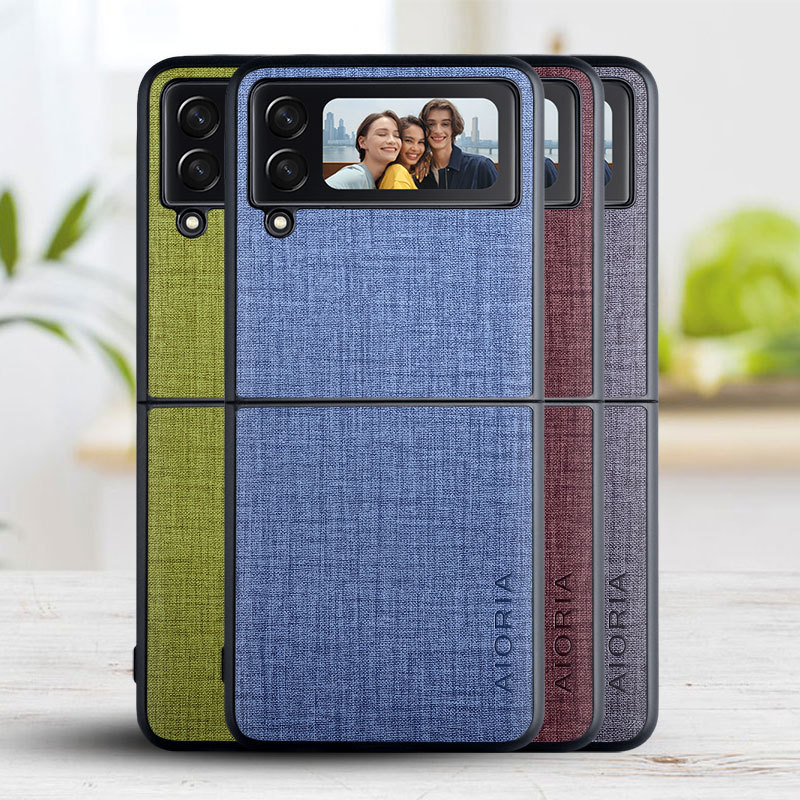 Suitable for [Samsung] Galaxy Z Flip 3 5G mobile phone protective case simple cross cloth mobile phone case