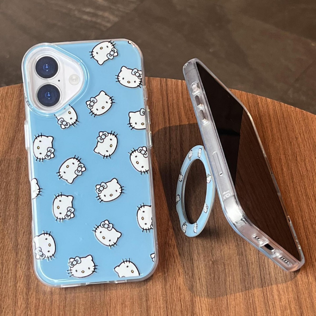 Línea de pantalla completa simple KT cat para Apple 15ProMax funda para teléfono móvil 16Pro Nuevo 14/13 Pareja 16PM