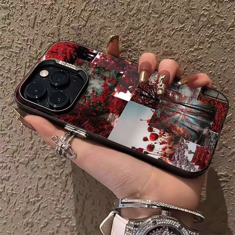 Nueva costura rosa para iPhone 16 funda para teléfono móvil Apple 15promax/14 anti-caída 13pro12 Europa y América