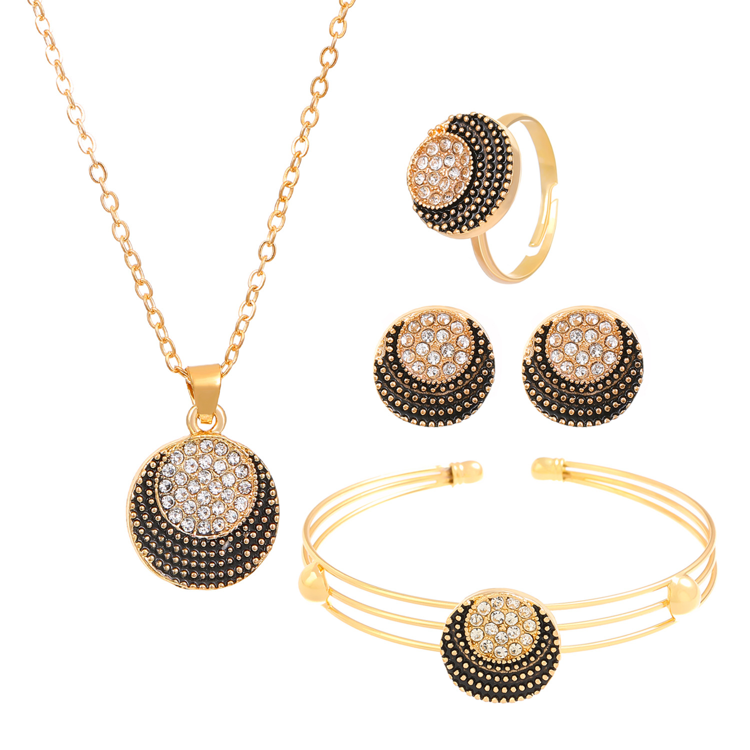 Nuevo diamante transfronterizo mariposa amor joyería traje ins estilo europeo y americano diseño creativo collar en forma de corazón conjunto de cuatro piezas