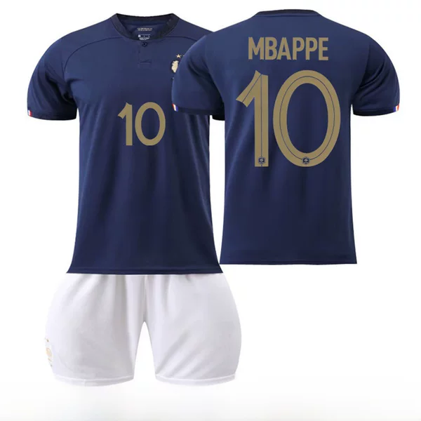 2223 French national team home jersey No. 10 Mbappe Grizman adult football uniform suit men's wholesale