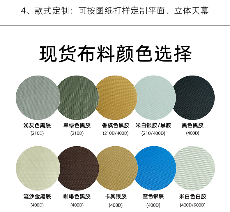 Multi-Hanging Point Black Vinyl Tarp for Outdoor Camping, Sunshade, Sun Protection, Large Size Tent Cover, Thickened to Resist Heavy Rain