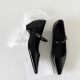 Sheepskin Version ~ French Elegant One-word Buckle Belt Thick Heel Mary Jane Women's Shoes Pointed Toe Single Shoes Shallow Mouth Commuter High Heels