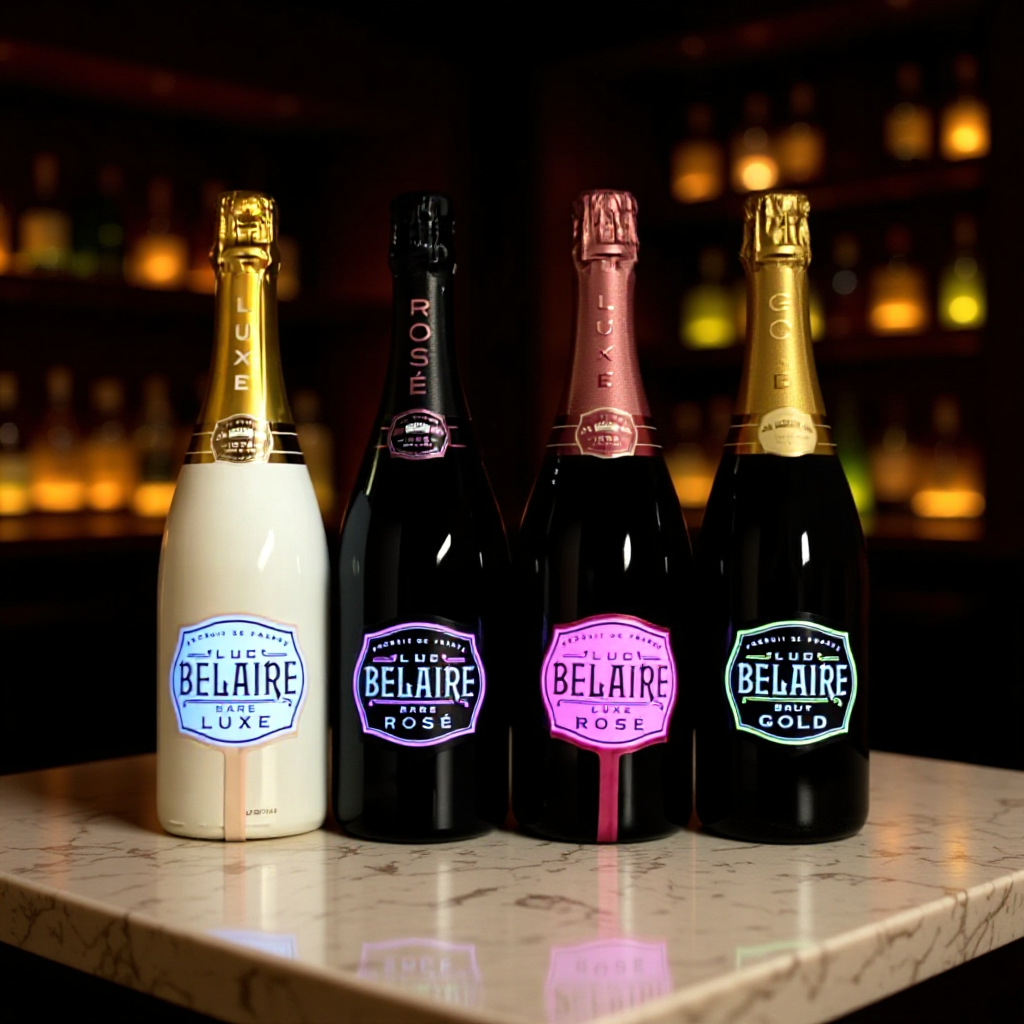 EL light-emitting bottle stickers, luminous bottle labels, electronic wine labels, luminous stickers, personalized, ultra-thin and lightweight.