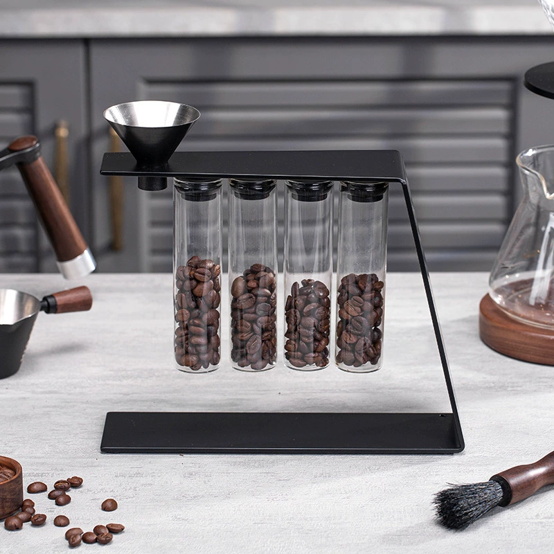Стеллаж для демонстрации герметичной банки для кофейных зерен, прозрачная банка для хранения, магнитная присоска, стойка для пробирок, односторонний выпускной клапан, портативный кофейный набор