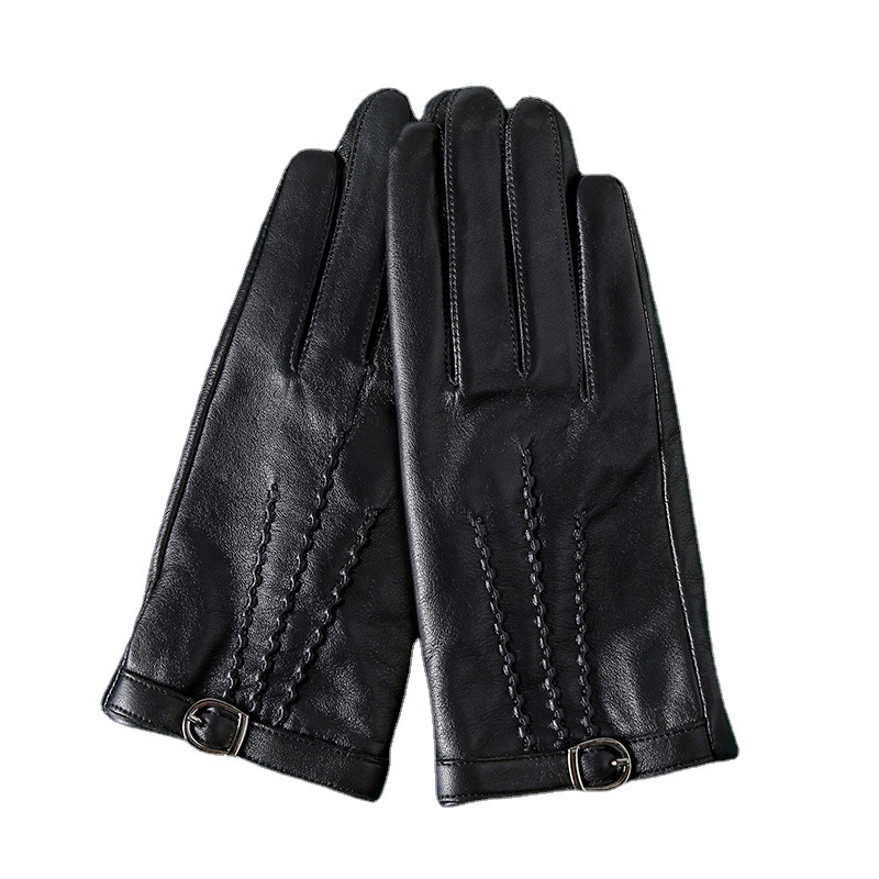 新款真皮手套女秋冬季修手韩版手套骑行开车羊皮短款加绒加厚手套