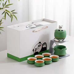 クリエイティブパンダカンフーティーセット半自動お茶セラミックカップビジネスお土産ギフトボックスカスタムLO