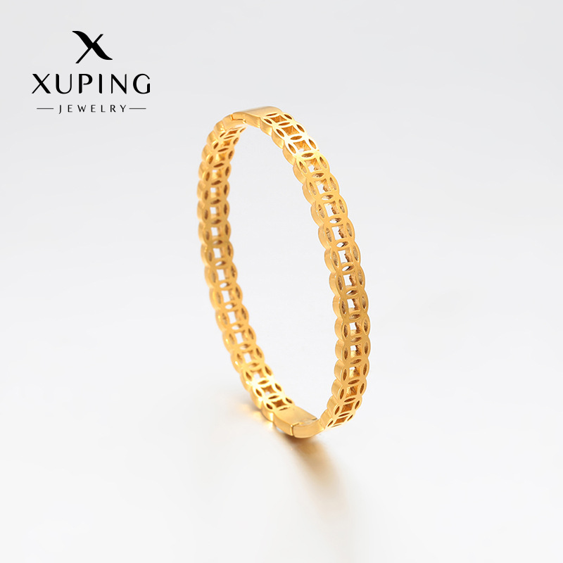 Xuping acero inoxidable 24k pulsera de cobre de color lujo ligero estilo transfronterizo de estilo simple joyas al por mayor mujeres
