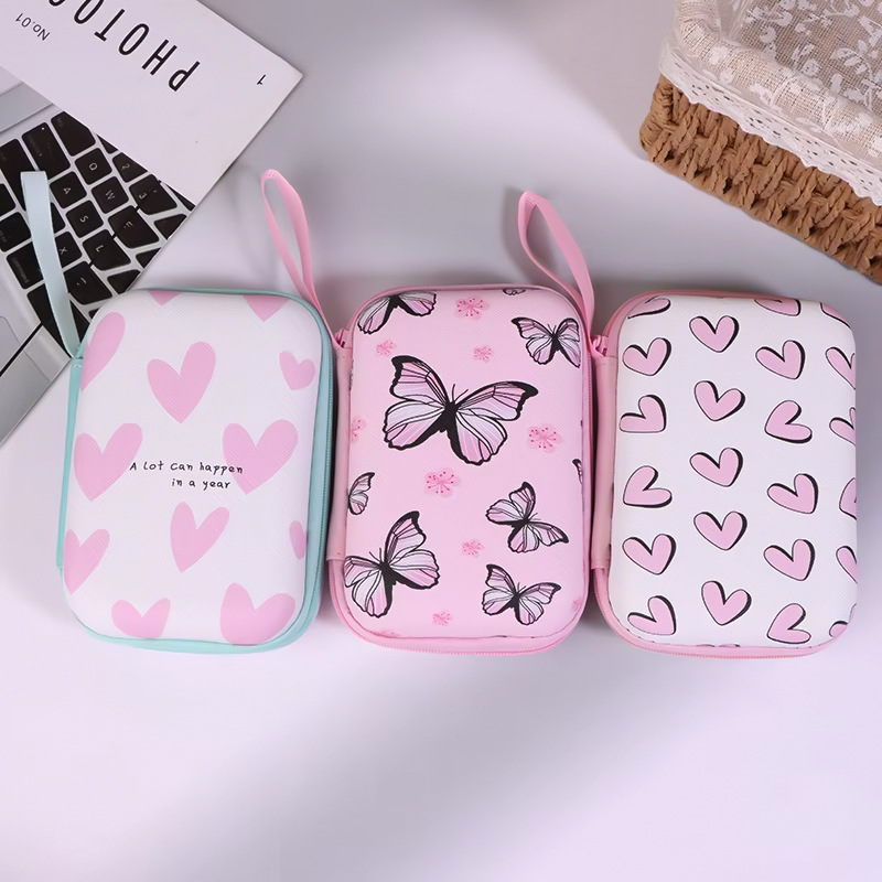 跨境藍牙耳機包熱壓數據線收納包方形硬盤收納盒U盤eva收納包大包