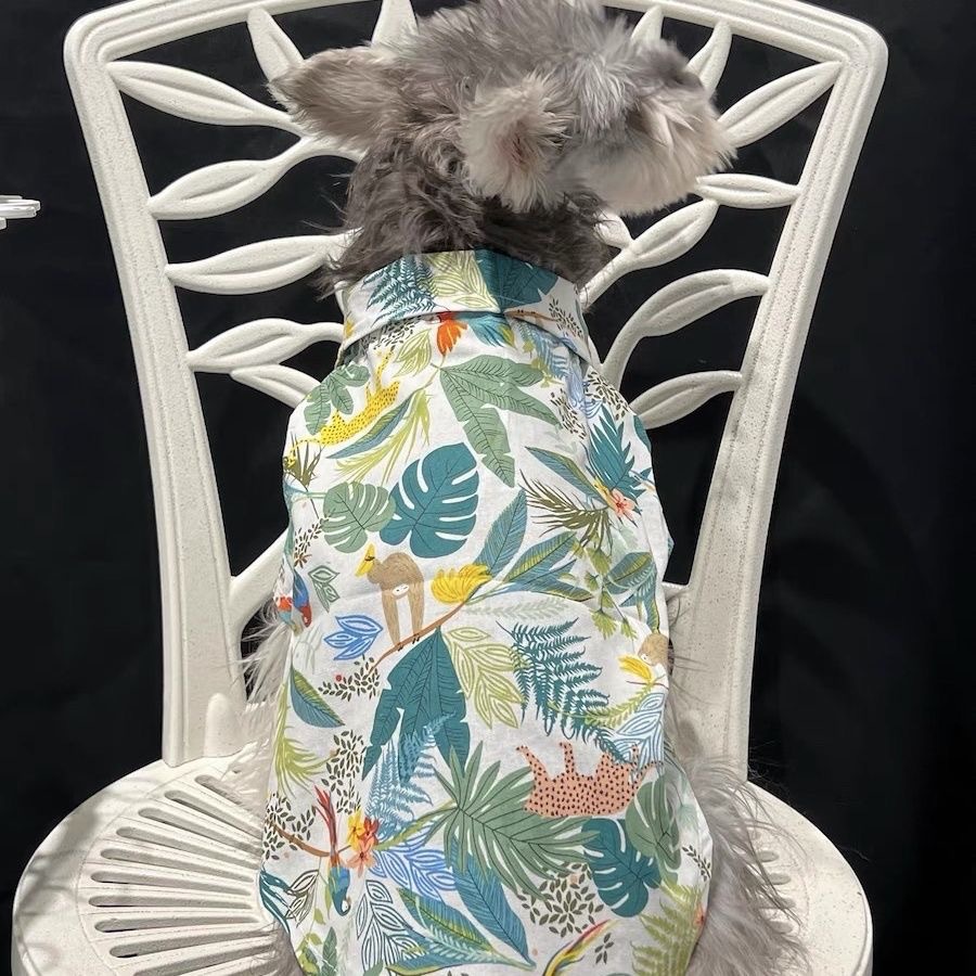 애완 동물 여름 옷 얇은 개 꽃 셔츠 테디 개 테디 슈너리 고양이 작은 개 안티 헤어