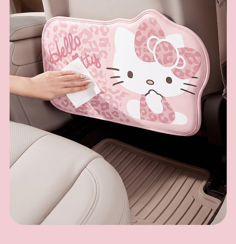 Car anti-kick mat for the rear seat, cute cartoon KT cat, 2026 new model, children's car anti-dirt and anti-wear mat, car interior decoration