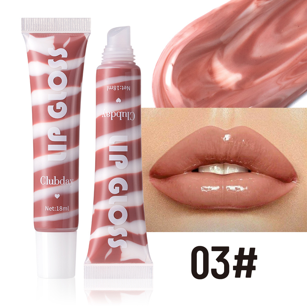 Clubday Soft Tube pearlescent Fine Sparkling spiral fruit-flavored lip gloss is easy to color and available in 4 colors undefined