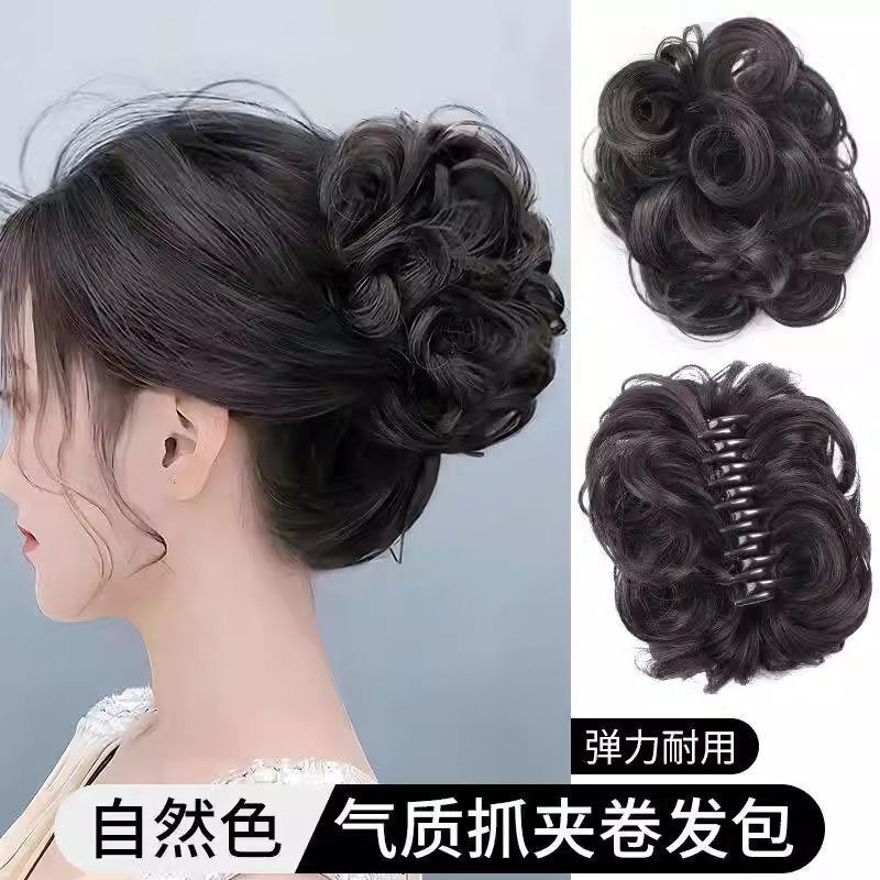 ツイストミートボールヘッド、サウザンフラワーバッドヘッドウィッグ、人工毛ウィッグ、ヘアゴム、ローカットヘアアーティファクト、ふわふわヘアバッグ|undefined
