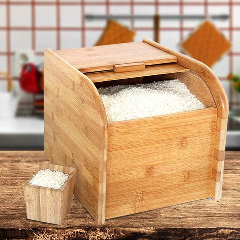 Новый маленький бамбуковый деревянный рисовый ящик кухонный стол