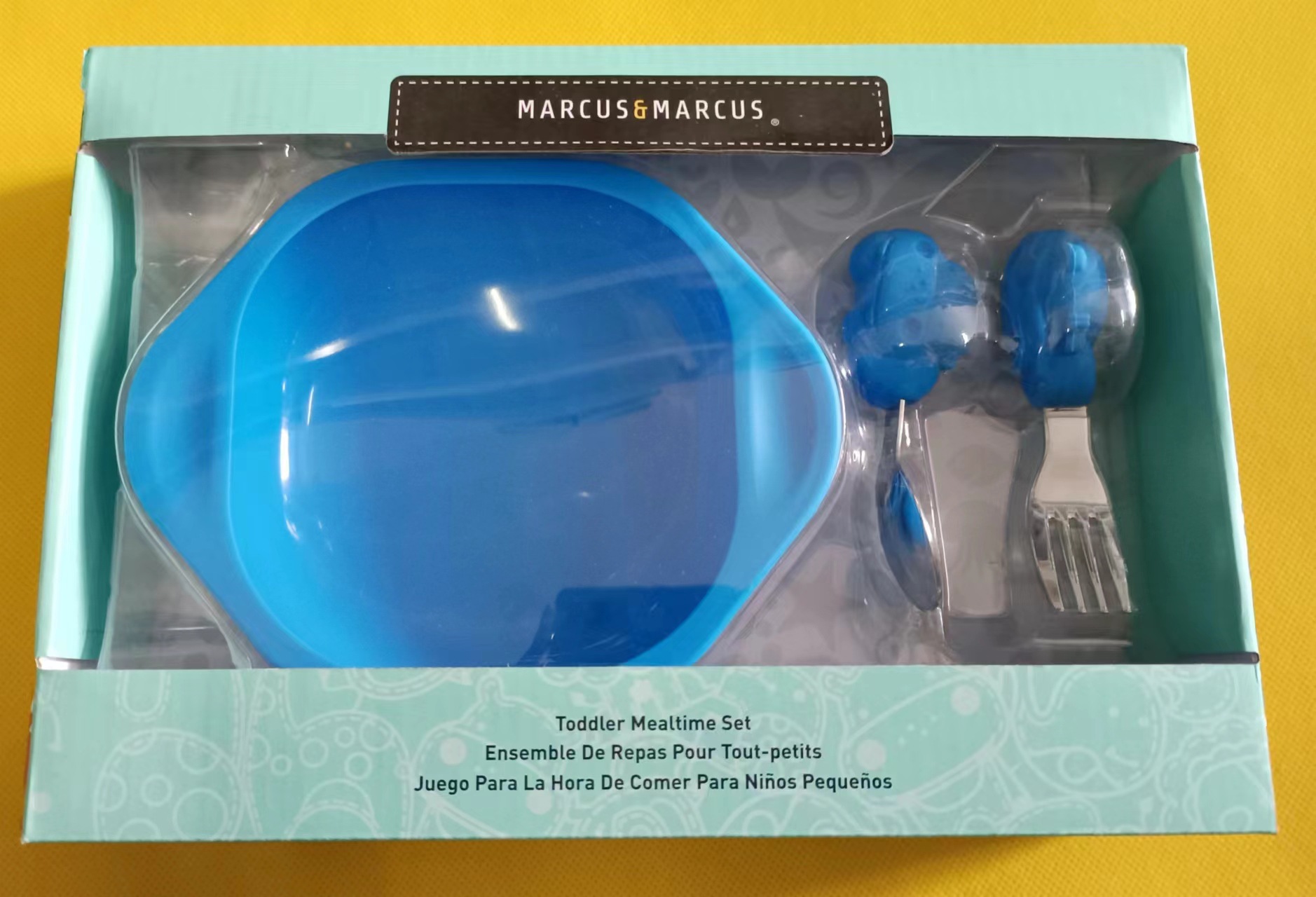 블루 하마 포크 스푼 그릇