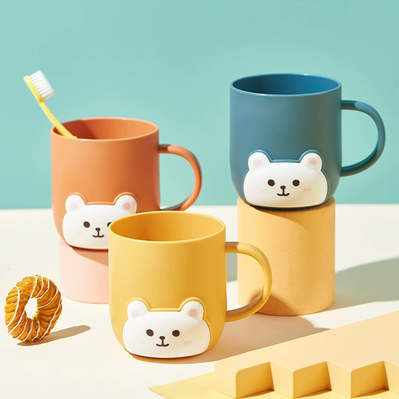 Мультфильм Creative Bear Cup Ванная комната Утолщенная чашка для полоскания рта с ручкой Студенческое общежитие Чистящая сетка Красная чашка для мытья