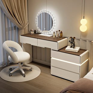 Solid Wood Dressing Table for Small Apartments 2025 New Modern Simple Dressing Table and Cupboard Integrated Accessible Luxury Main Q&