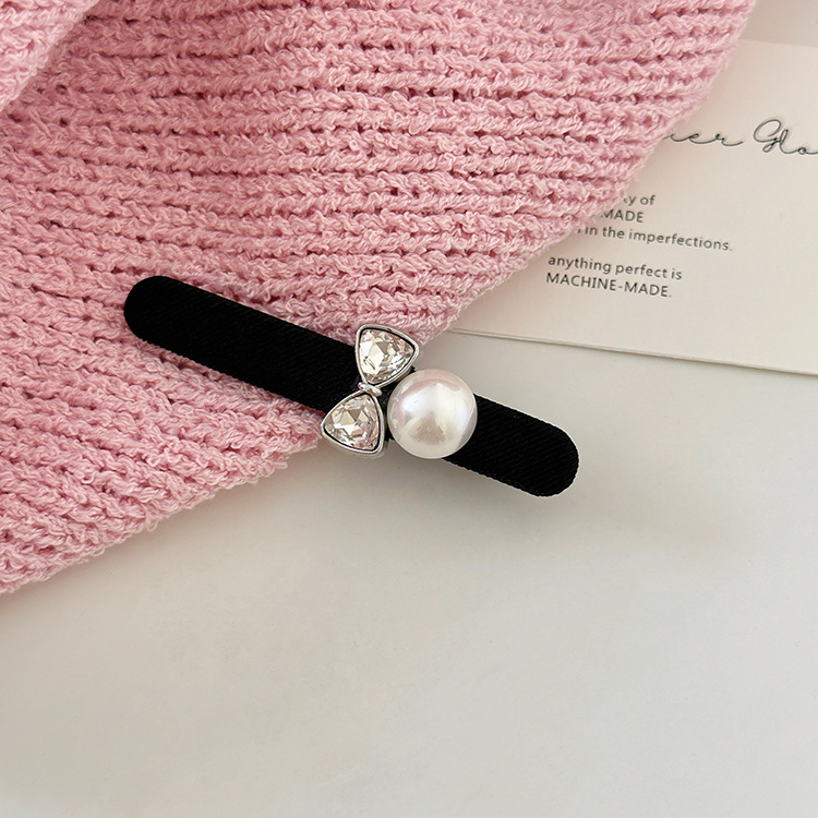 French Pearl Black Haarspange Damen All-Match Side Pony Haarnadel Stirn 2023 neuer Kopfschmuckclip_voghion.com