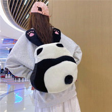 雙肩包女新款ins可愛韓版熊貓背包卡通少女個性初高中生搞怪書包