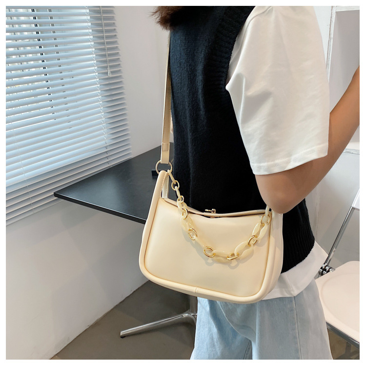 Fashion Solid Color Acrylic Chain Armpit Bag display picture 5