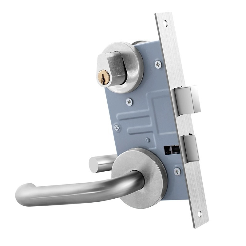 304 stainless steel fireproof door lock full set of universal fire door lock cylinder channel lock accessories handle fire lock body