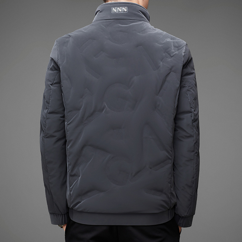 Winter solid color velvet down jacket for leisure with zipper