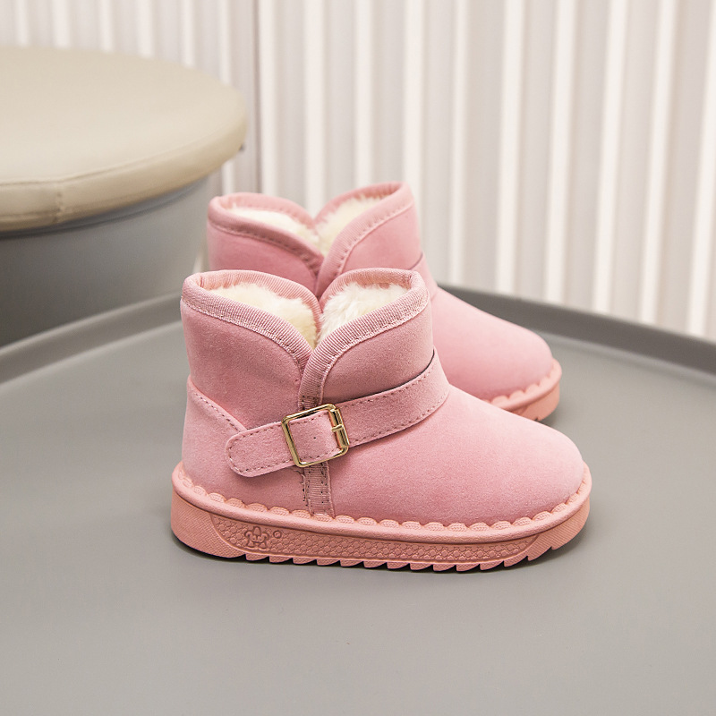 Bottes d'hiver pour filles et garçons 2024 pour enfants, chaussures en coton épais et pelucheux pour bébés_voghion.com