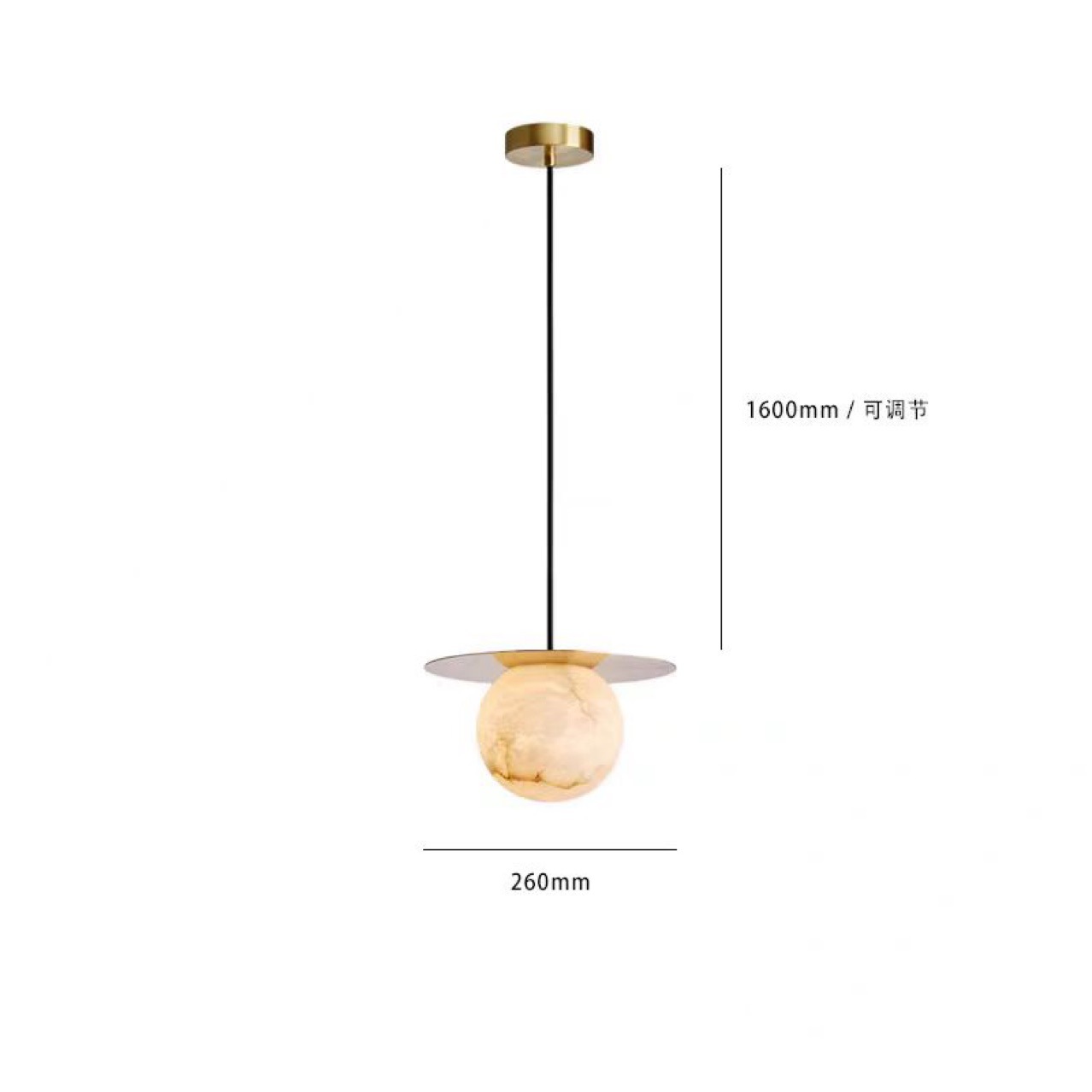 西班牙防云石吊灯卧室床头吊灯简约北欧轻奢过道民宿全铜餐厅吧台