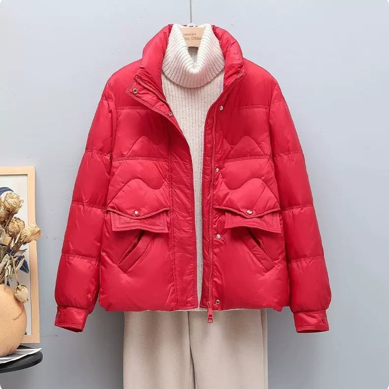 定制2025短款羽绒服女显瘦百搭秋冬季轻薄韩版时尚立领保暖羽绒外