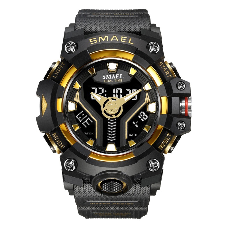 SMAEL Smel nuevo reloj electrónico creativo de los hombres deportes al aire libre multifunción sincronización reloj impermeable 8075