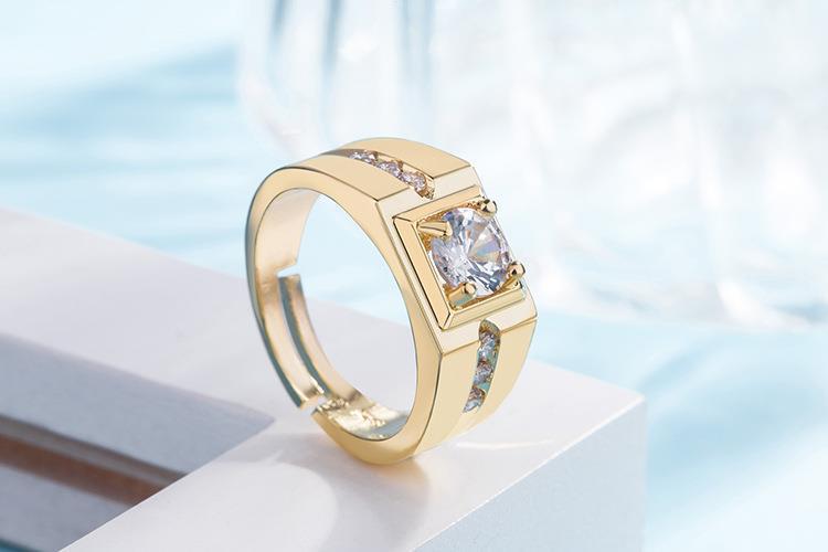 Herrenring Mit Simuliertem Diamant In Weißgold Optik_voghion.com