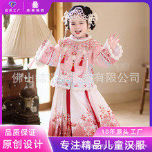 加工定制冬拜年服儿童汉服小女孩公主新年喜庆国风棉衣马面裙套装
