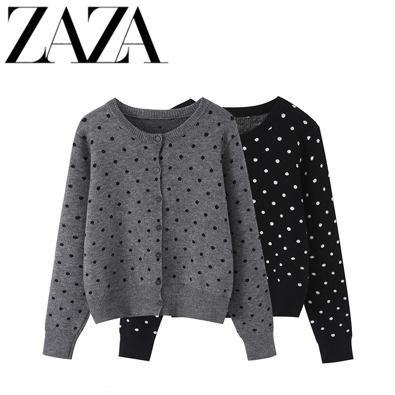 ZAZA hecho por sí mismo estilo europeo al por mayor ropa de mujer moda temperamento de diseño casual ondulado suéter cardigan