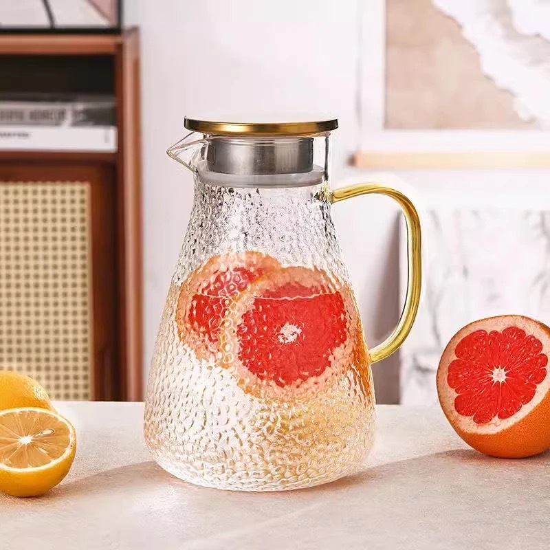 High Borosilicate Glass Water Pitcher, Cold Water Jug, Heat-Resistant Household Large-Capacity Tea Brewing Pitcher, Cold Water Cup Bottle
