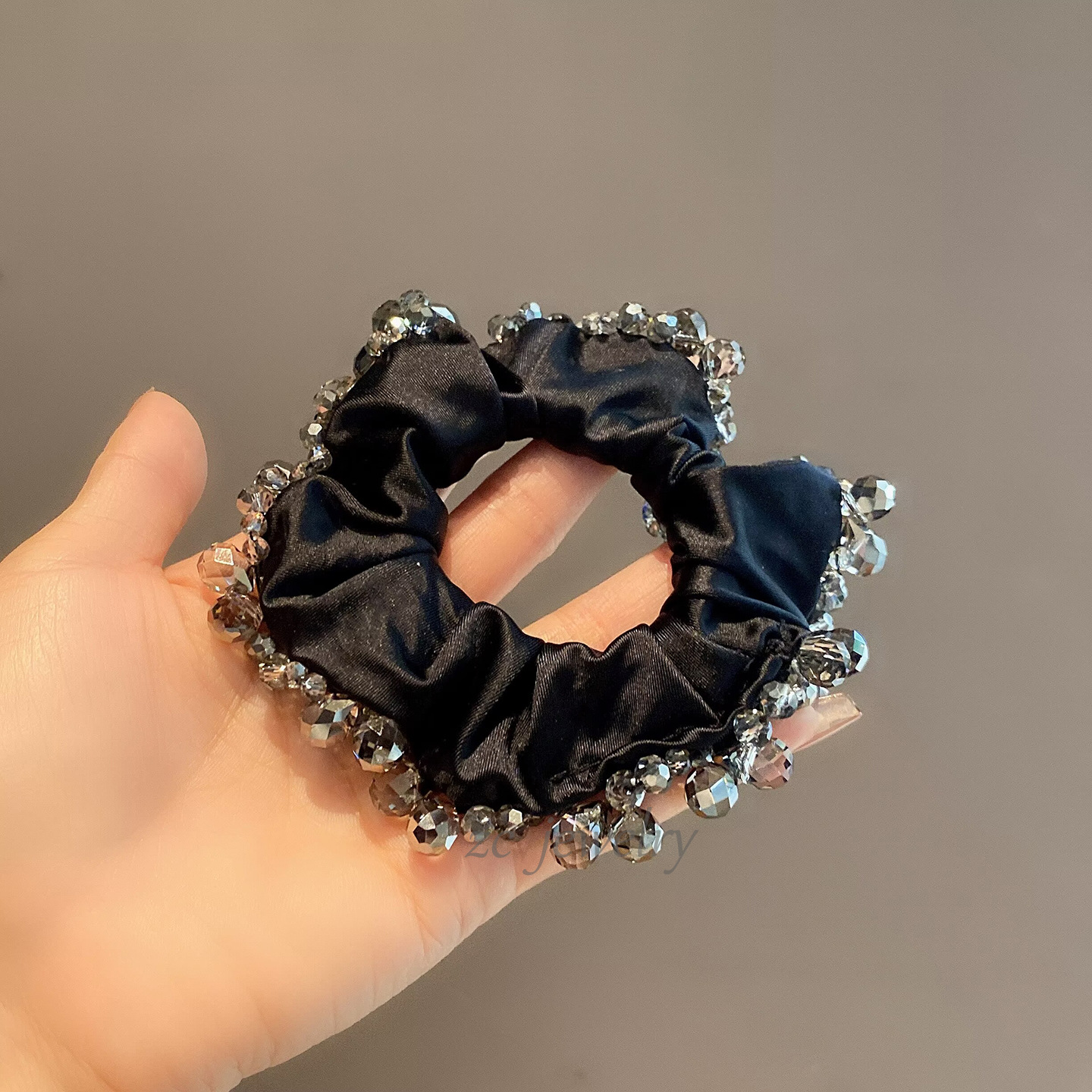 Korean Light Luxury High-End Handmade Rhinestone Trim Tie Fashionable Elegant Niche New Soft Face Mask Hair Rope For_voghion.com