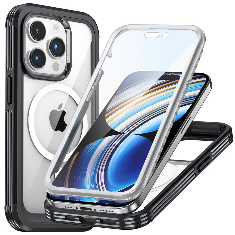 アップル15の携帯電話ケースiphone15promax透明全包マグセーフ磁気吸引三防戸ケースを適用する|undefined