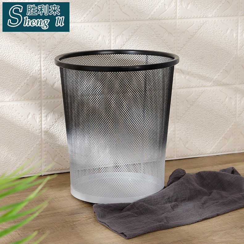 Iron Mesh Trash Bin Household Cat Washing Simple Creative Living Room Bathroom Office Anti-rust Barbed Wire Trash