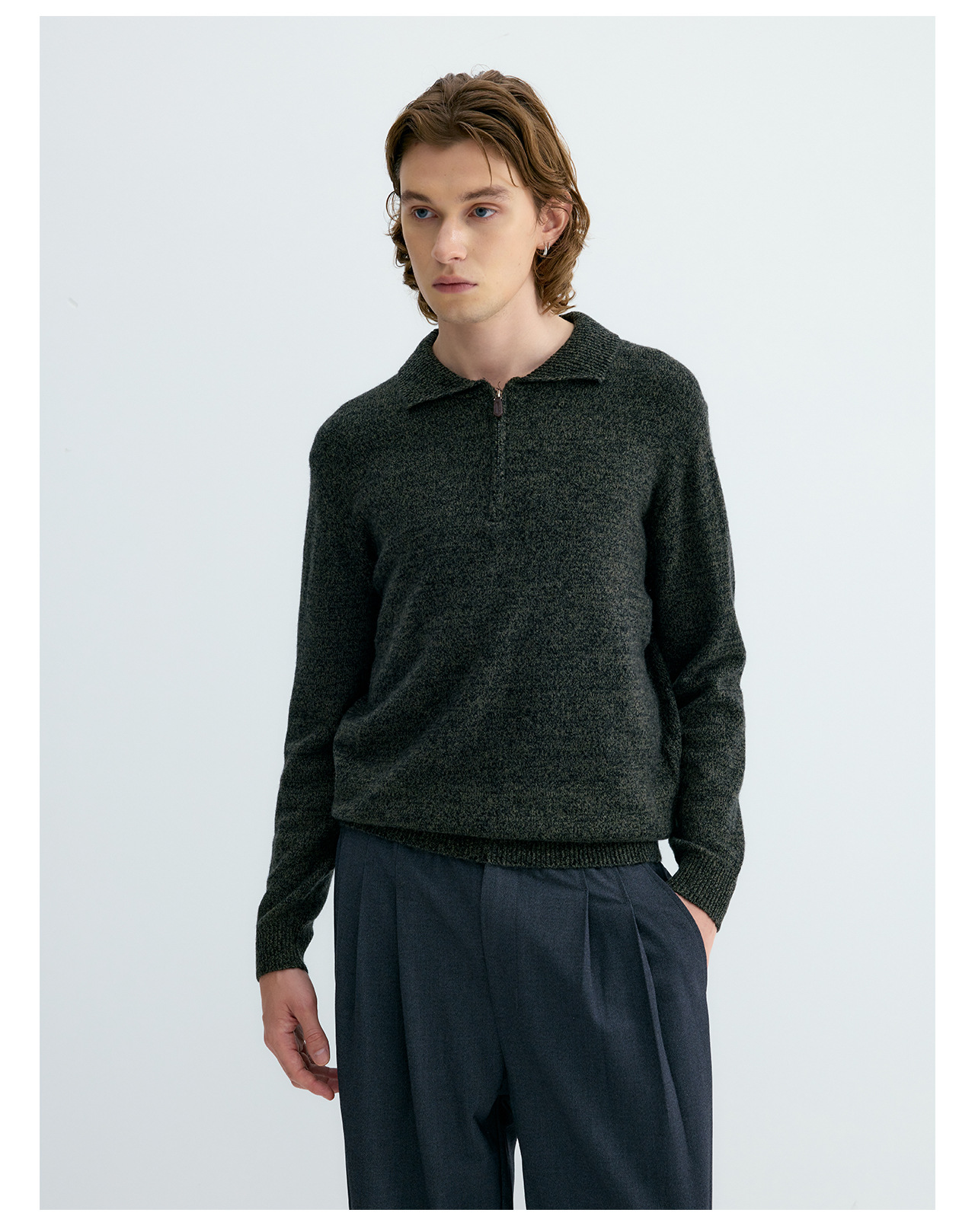 UNF 500g Half-Zip Polo Collar Sweater