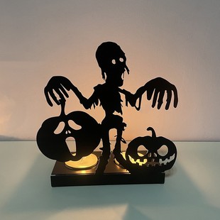 Cross-border New Halloween Ghost Skull Ornaments Party Ghost Festival Decorations Skull Candle Holder Creative Ornaments