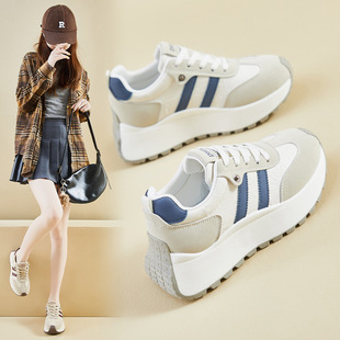 Ins Korean Style New Torre Shoes Women's 2025 Spring Student Sports Running Casual Thick Sole Elevated Street Shooting BN028