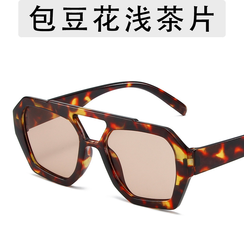 跨境欧美不规则墨镜女高级网红同款时尚个性太阳眼镜百搭双梁眼镜|undefined