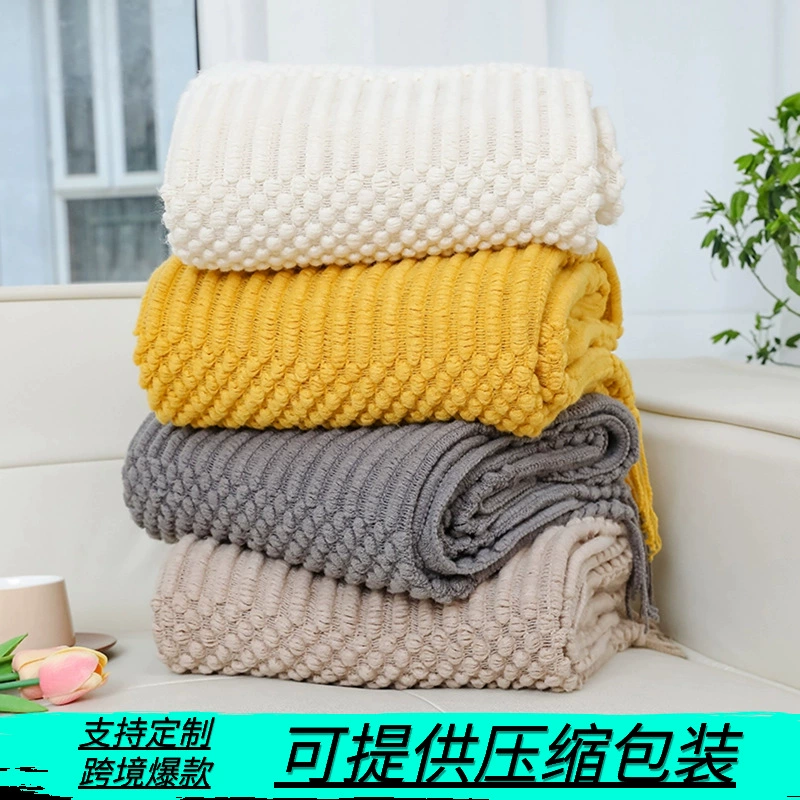 Индивидуальное вязаное одеяло-бини для дивана, спальни, прикроватной тумбочки, автомобиля, уличного одеяла, офисного одеяла для сна с кондиционером, изготовленное на заказ
