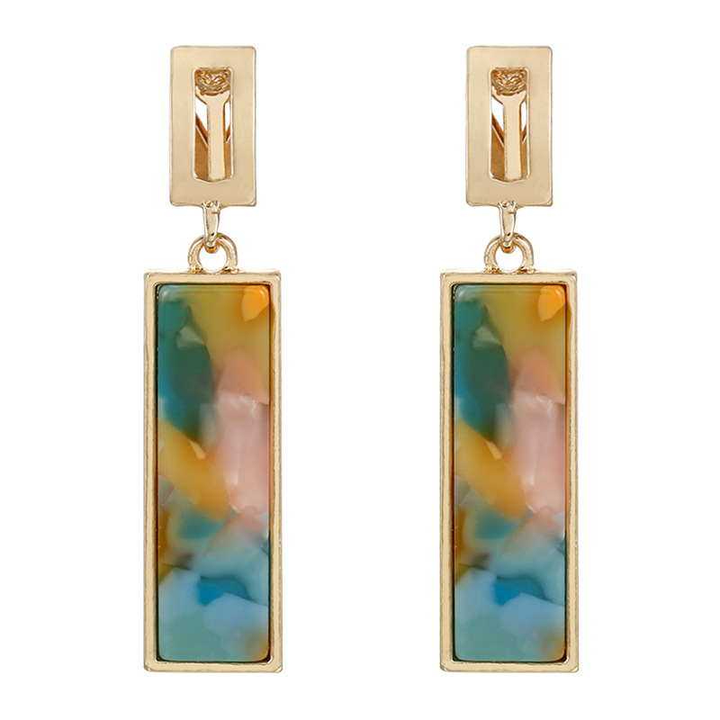 9g Weight Resin Inlay Material Drop Earrings, Ear Cuffs Classification 1 Pair Quantity Holiday, Daily Occasion Alloy Material Geometric Pattern Women's Gender Elegant, Simple Style Style 1 Pair Elegant Simple Style Geometric Alloy Resin Drop Earrings Ear Cuffs 8