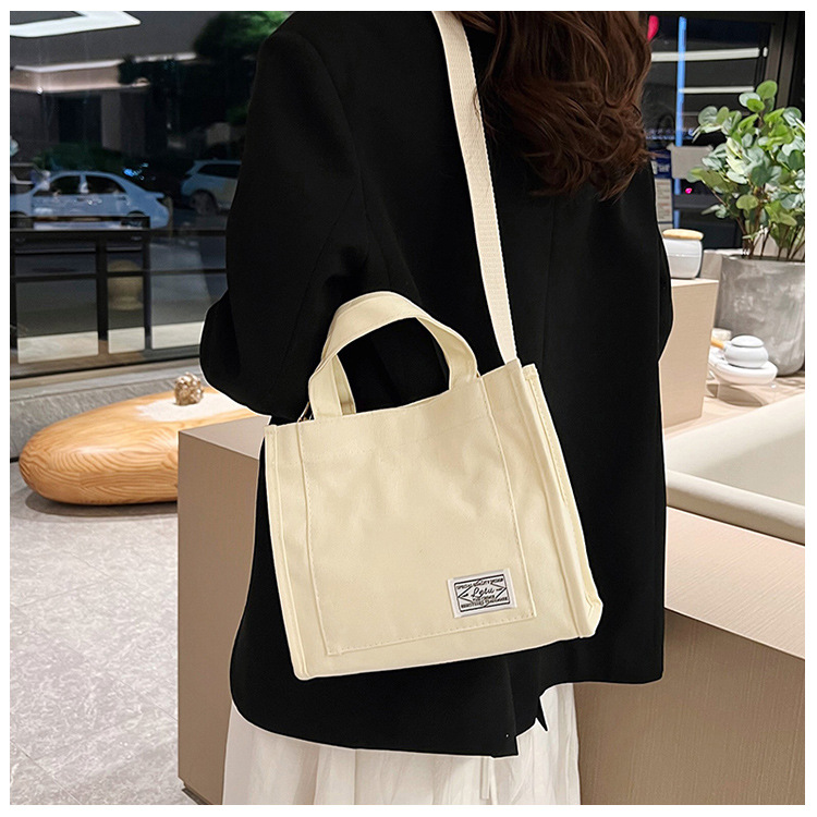 257g Weight Polyester Lining Material Sewing Thread Fashion Element Zipper Closure Type Single Shoulder Strap, Top Handle Strap Type Square Bag Bags Type Casual Occasion Canvas Material Solid Color Pattern All Seasons Season Women's Gender Streetwear Style Square Shape Women's Canvas Solid Color Streetwear Sewing Thread Square Zipper Square Bag 21